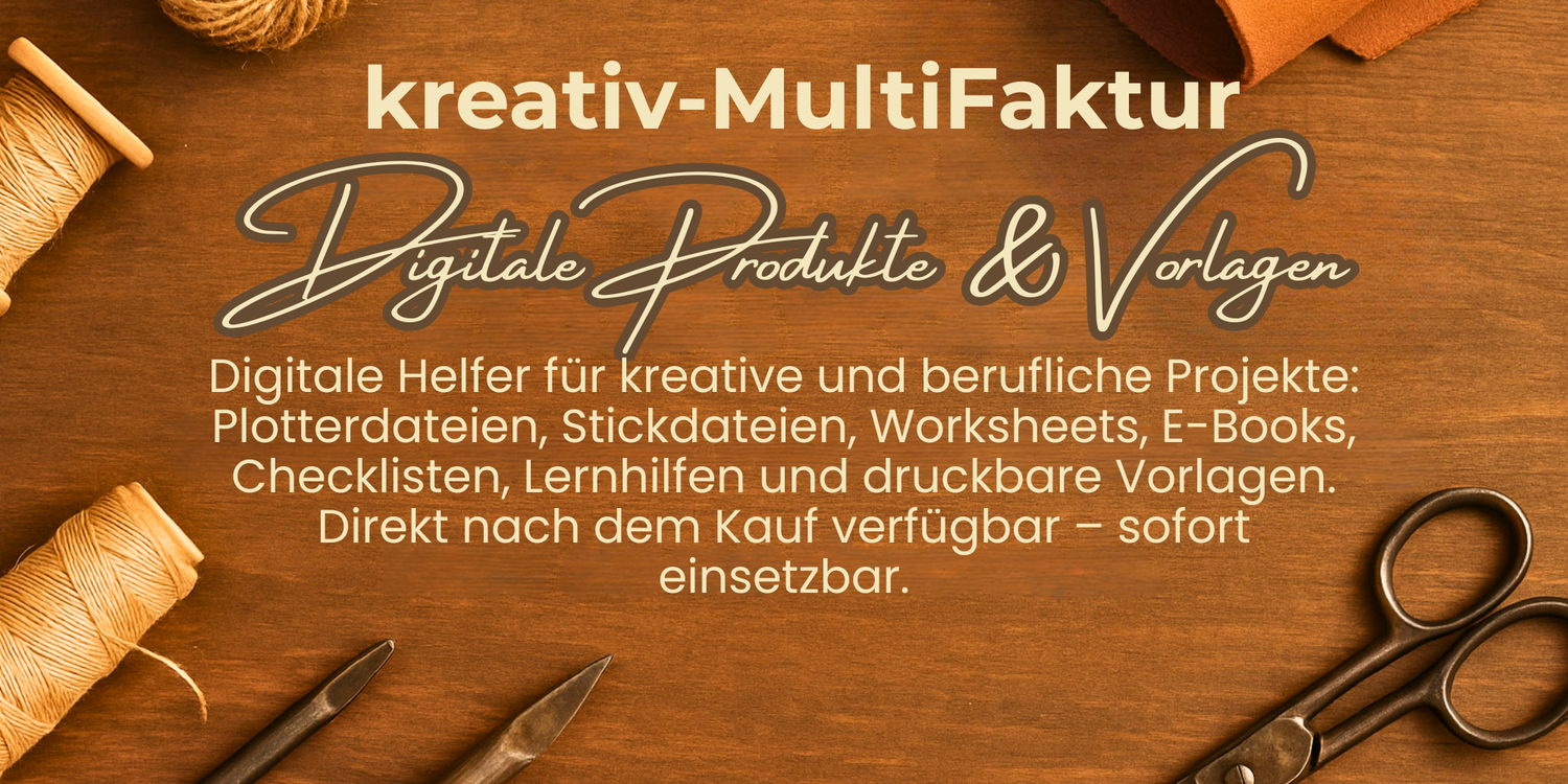 kreativ-MultiFaktur Kategorien Banner für Digitale Produkte und Vorlagen